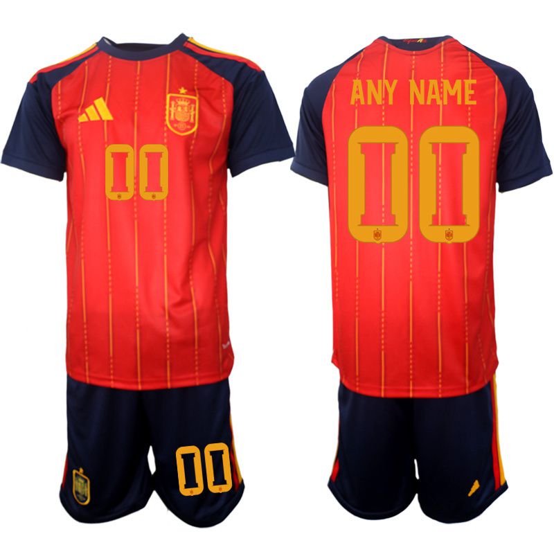 Men 2026 World Cup National Team Spain home red customized Soccer Jersey
